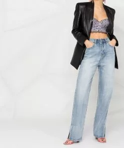 Versace leopard print bralette top