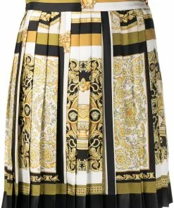 Versace printed pleated skirt