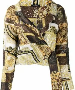 Versace printed cropped shirt