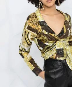 Versace printed cropped shirt