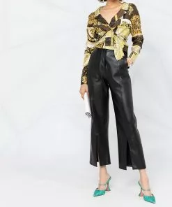 Versace printed cropped shirt