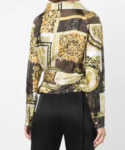 Versace printed cropped shirt