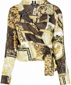 Versace printed cropped shirt