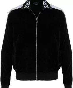Versace logo-tape zipped track jacket