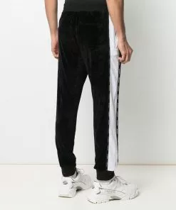 Versace logo stripe print track pants