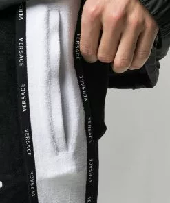 Versace logo stripe print track pants