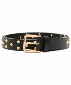 Versace Medusa stud leather belt