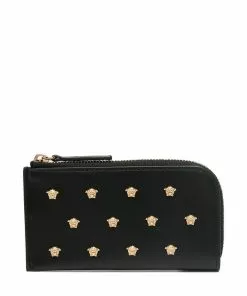 Versace Medusa stud zipped wallet