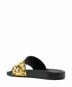 Versace baroque-pattern print slides