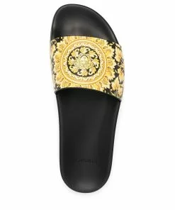 Versace baroque-pattern print slides