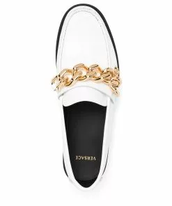 Versace chain-link detail loafers