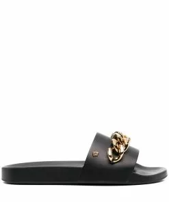 Versace Medusa chain leather slides