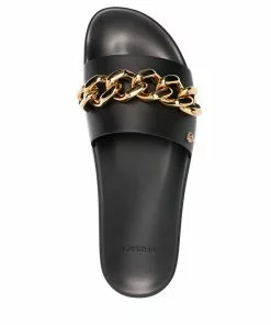 Versace Medusa chain leather slides 9 Versace Medusa chain leather slides
