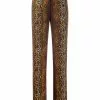 Versace python print ring-embellished trousers