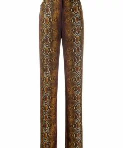 Versace python print ring-embellished trousers