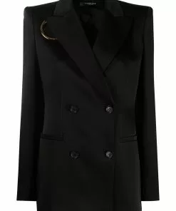 Versace O-ring cutout double-breasted blazer