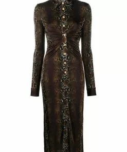 Versace snakeskin print shirt dress