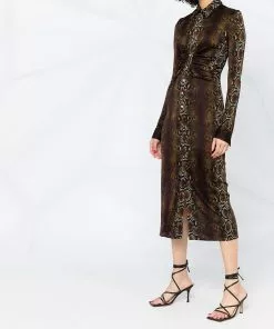 Versace snakeskin print shirt dress