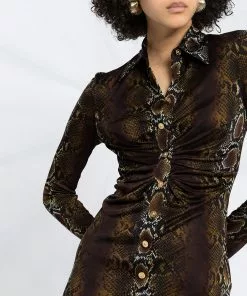 Versace snakeskin print shirt dress