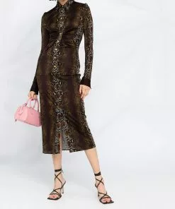 Versace snakeskin print shirt dress