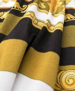 Versace baroque-print one-shoulder dress