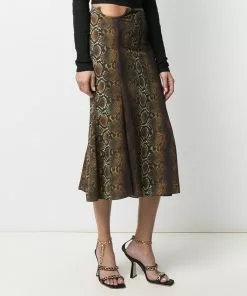 Versace snake-print mid-length skirt