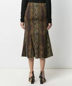 Versace snake-print mid-length skirt