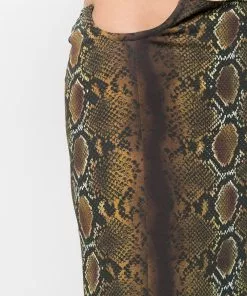Versace snake-print mid-length skirt