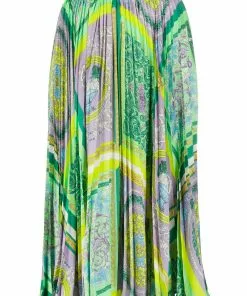 Versace Barocco Mosaic print midi skirt