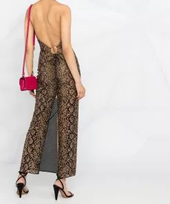 Versace Python studded O ring halterneck dress 15 Versace python-studded O-ring halterneck dress