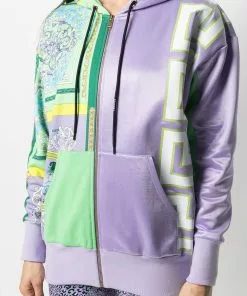 Versace printed zipped hoodie