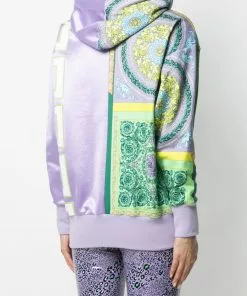 Versace printed zipped hoodie