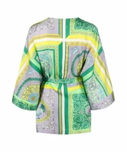 Versace baroque-print silk robe