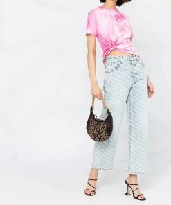 Versace python-pattern studded pouch