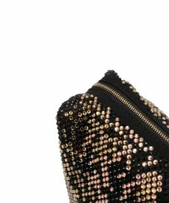 Versace python-pattern studded pouch