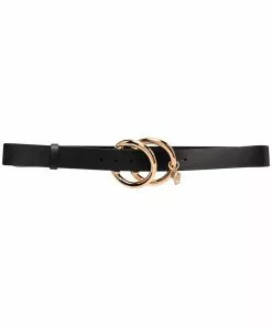 Versace double O-ring leather belt