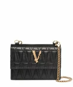 Versace Virtus quilted chain cardholder