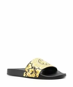 Versace Barocco-print slides