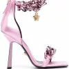 Versace pink chain-link square sandals