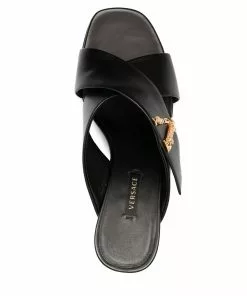 Versace chunky-heel logo mules
