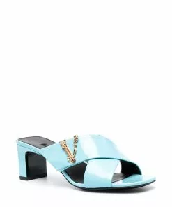 Versace 65mm chunky-heel logo mules
