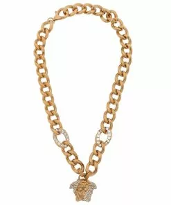 Versace crystal-embellished Medusa necklace