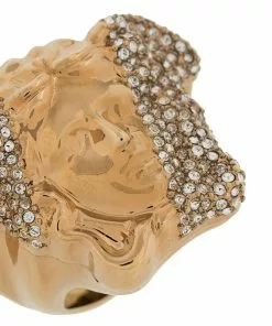 Versace crystal-embellished Medusa ring