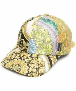 Versace Barocco Mosaic-print silk cap