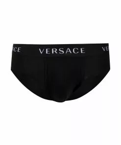 Versace three-pack logo-waistband briefs