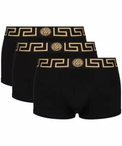 Versace logo-waistband set of three boxer shorts