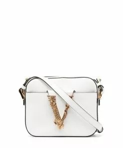 Versace Virtus leather camera bag