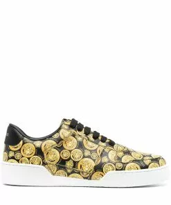Versace Ilus Medusa Amplified-print leather sneakers