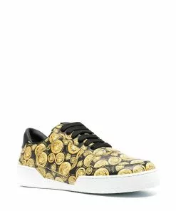 Versace Ilus Medusa Amplified-print leather sneakers