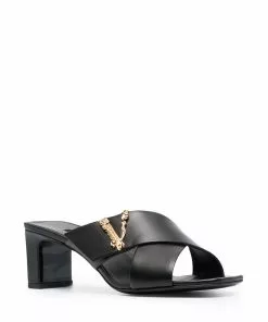 Versace Virtus crossover mule sandals